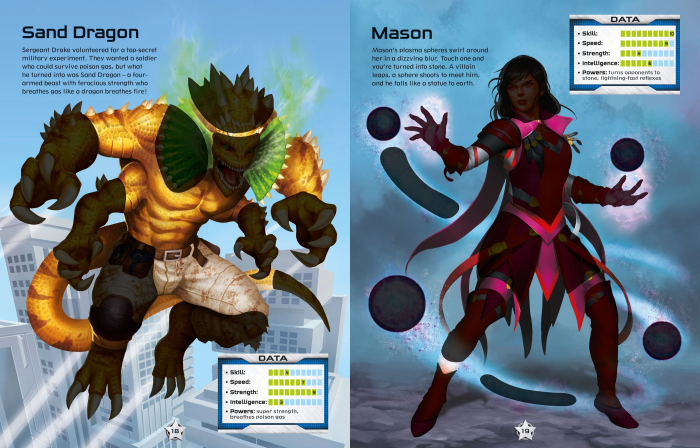 Carte cu stickers "Build Your Own Superheroes", Usborne [7]