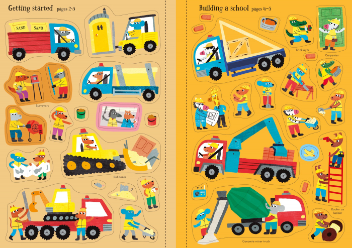 Carte de activitati "Little First Stickers Building Site", format mic, 170 stickers, Usborne [4]