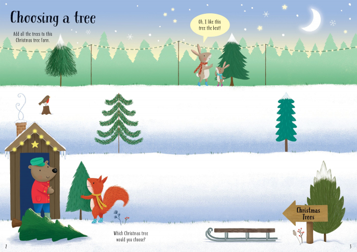 9781803700847 Usborne Sparkly Christmas Trees Stickers [5]