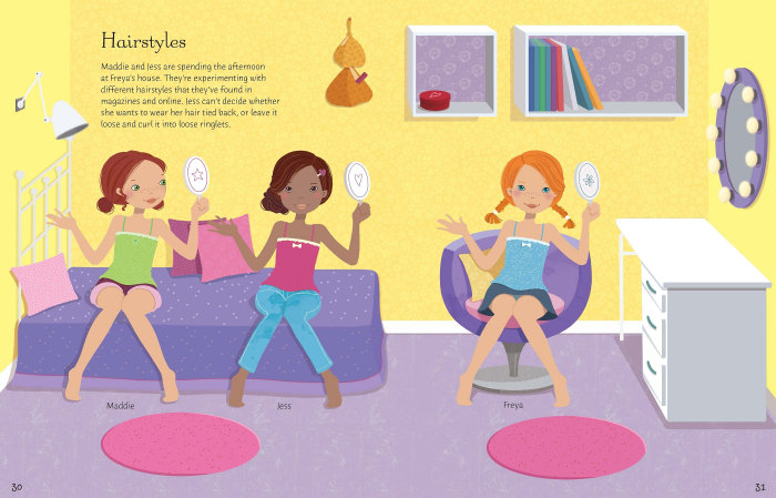 Carte de activitati "Sticker Dolly Dressing Best Friends and School Prom", format A4, 700 stickers, Usborne [3]