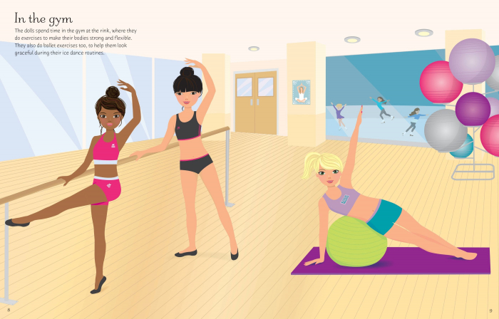 Carte de activitati "Sticker Dolly Dressing Ice Skaters", format A4, Usborne [2]