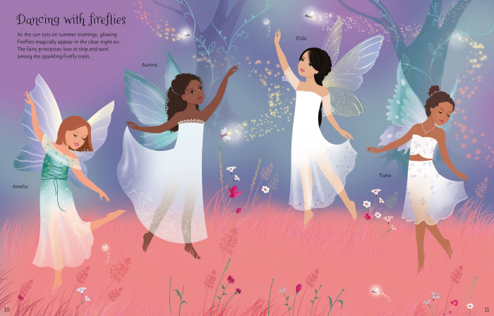 Carte de activitati "Sticker Dolly Dressing Fairy Princesses", format A4, Usborne [3]
