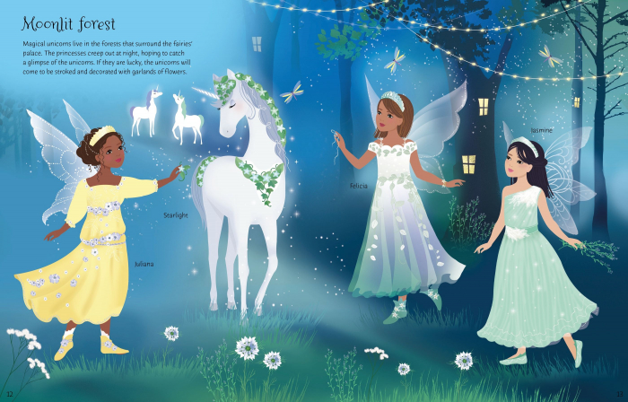 Carte de activitati "Sticker Dolly Dressing Fairy Princesses", format A4, Usborne [6]