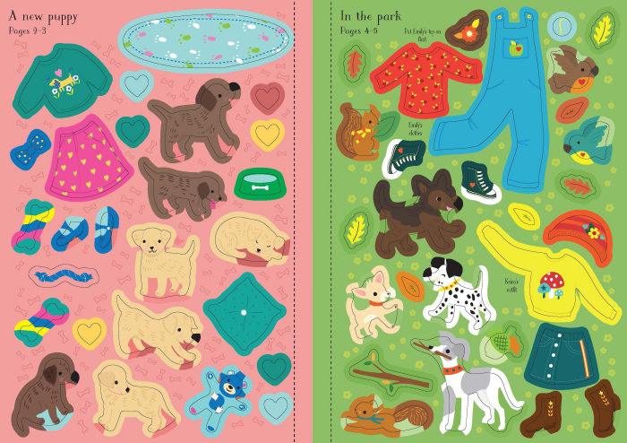 9781474959995 Usborne Little Sticker Dolly Dressing Puppies [2]