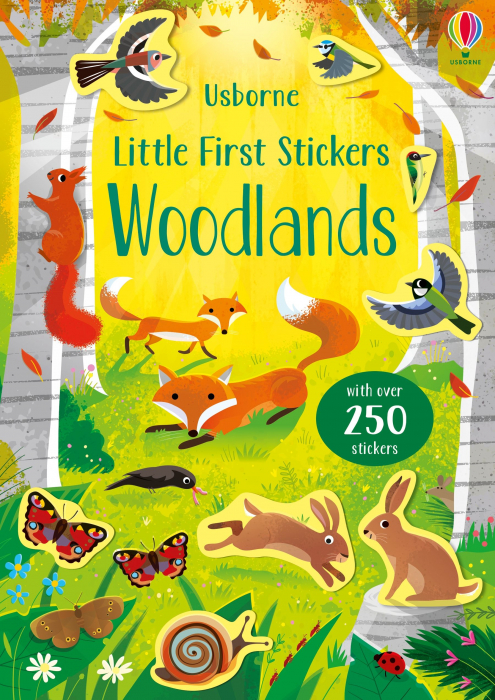 Carte cu stickers Padurea, format mic, 250 stickers, "Little First Stickers Woodlands", Usborne [1]