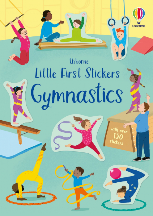 Carte cu stickers Gimnastica, format mic, 150 stickers, "Little First Stickers Gymnastics", Usborne [1]