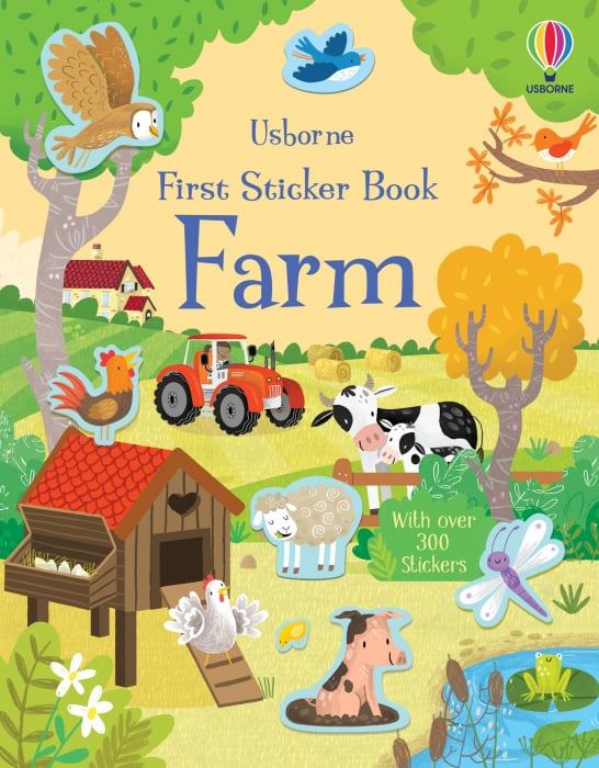 Carte cu stickers Ferma, 140 stickers, "First Sticker Book Farm", Usborne [1]