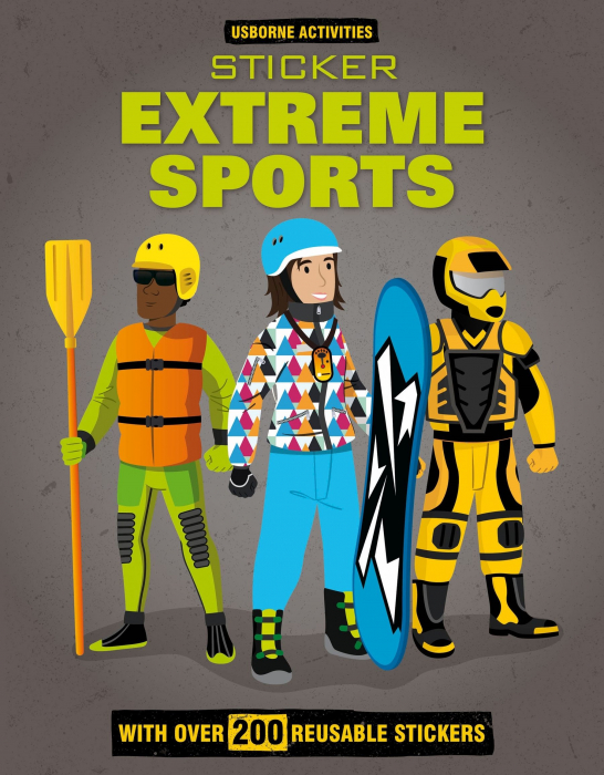 Carte cu stickers Sporturi extreme, 200 stickers, "Sticker Extreme Sports", Usborne [1]