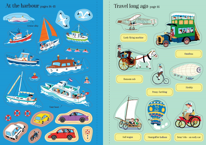 Carte de activitati "Little First Stickers Travel", format mic, 150 stickers, Usborne [2]