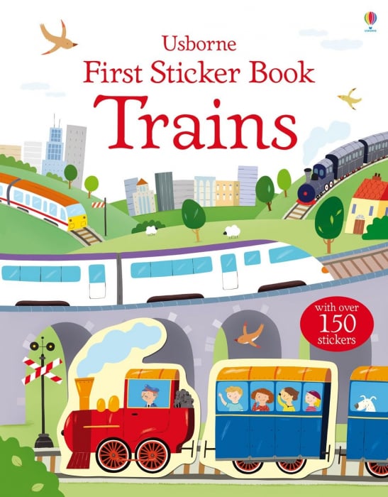 Carte cu stickers Tren, 150 stickers, "First Sticker Book Trains", Usborne [1]