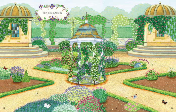 Carte cu stickers Gradina, 300 stickers, "Country House Gardens Sticker Book", Usborne [3]