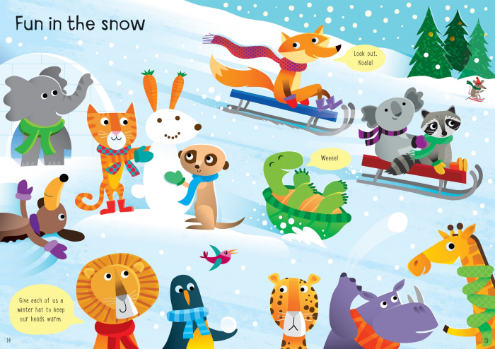 9781474986540 Usborne Little First Stickers Funny Hats [3]