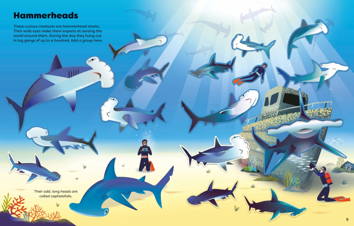 9781805072775 Usborne Big Sticker Book of Sharks [5]