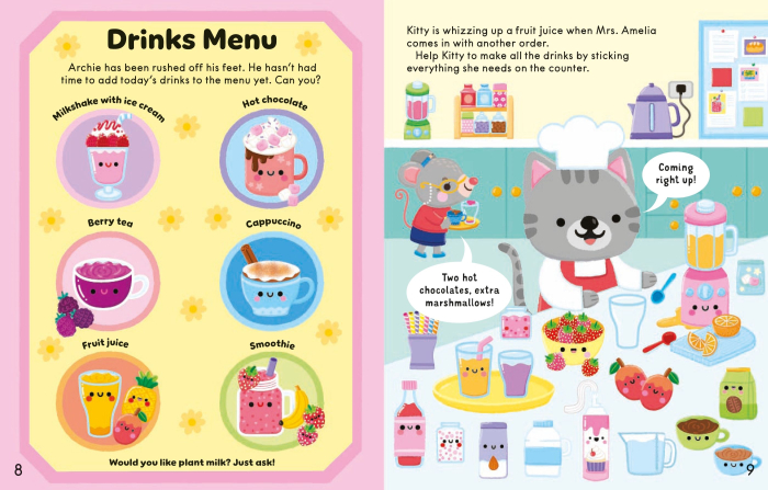 9781836047889 Usborne The Cosy Cafe Sticker Book [3]