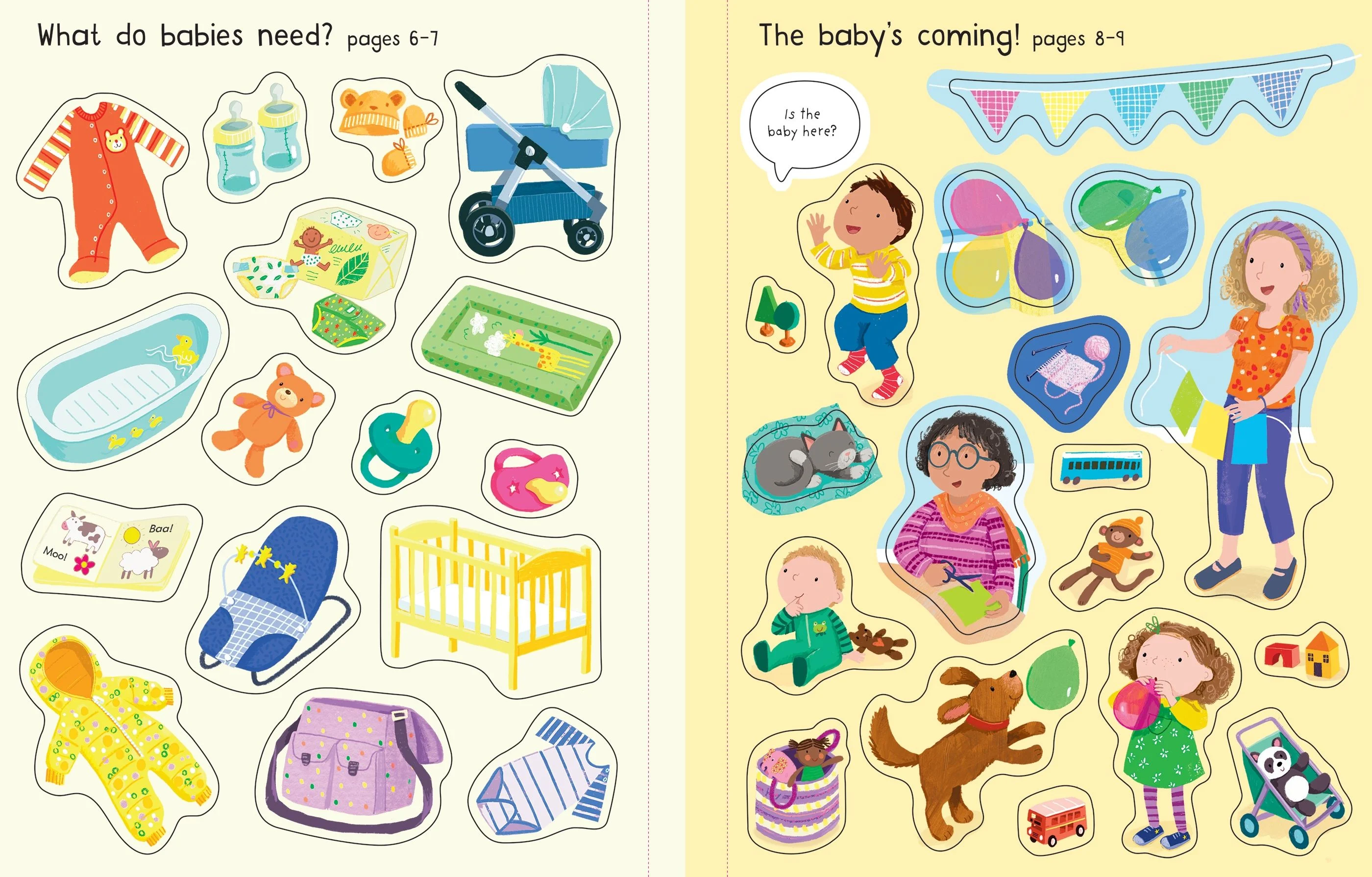 9781805070696 Usborne First Sticker Book The New Baby [6]