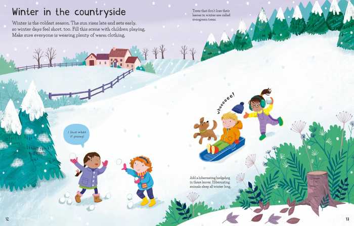 9781805070689 Usborne First Sticker Book Weather and Seasons [4]