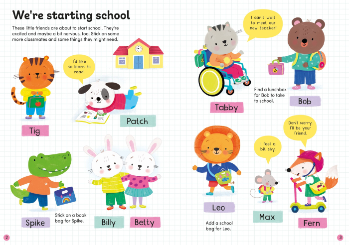 9781835402382 Usborne First Day at School Sticker Book [6]