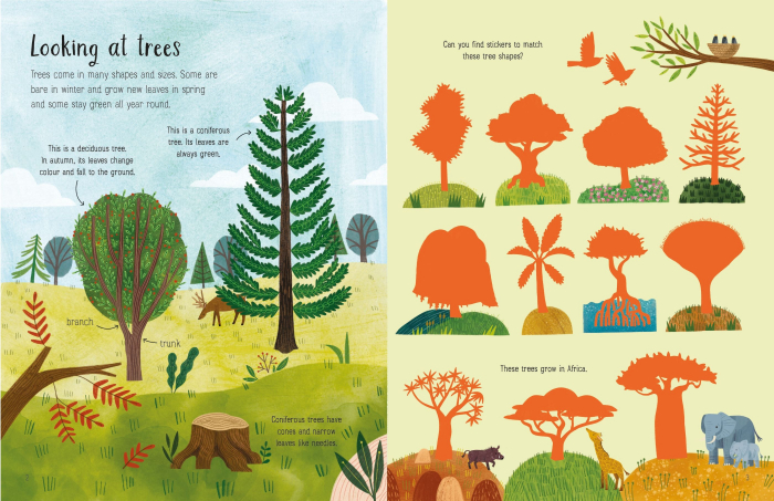 9781474998925 Usborne First Sticker Book Trees [2]