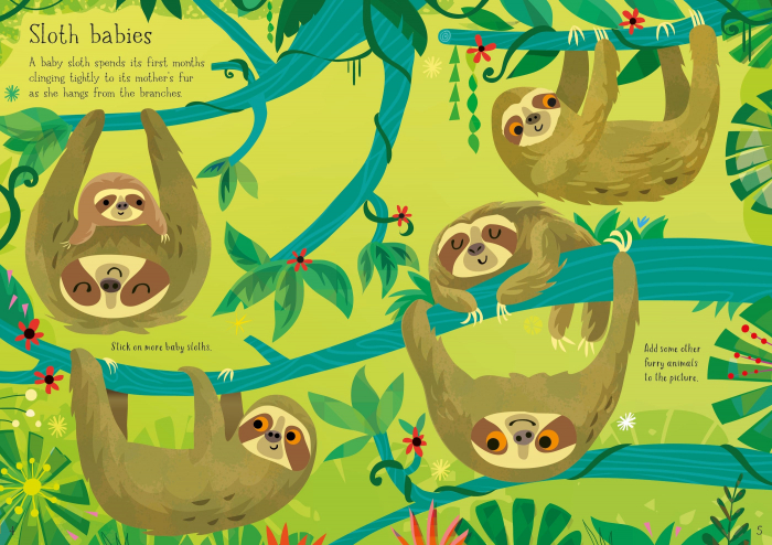 9781474971355 Usborne Little First Stickers Sloths [3]