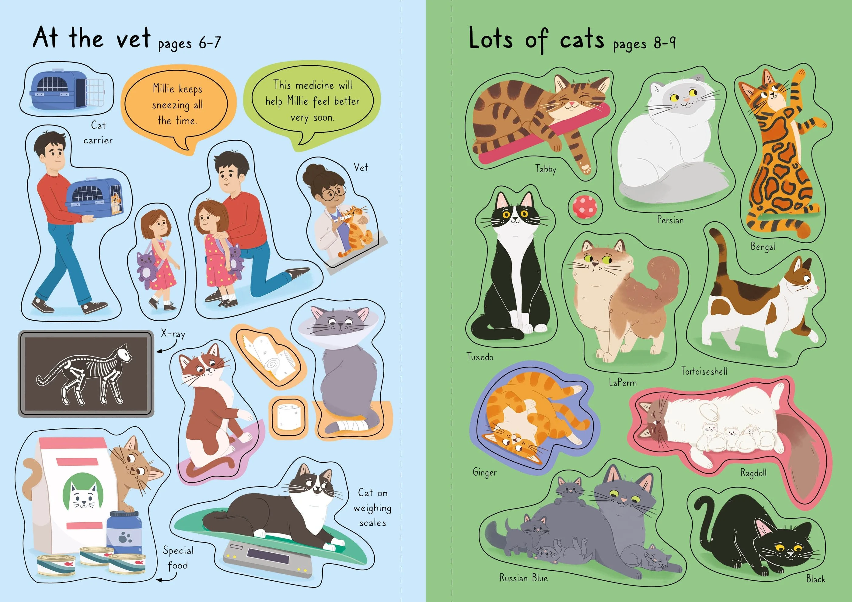 9781805314561 Usborne Little First Stickers Cats and Kittens [5]