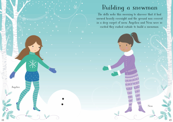 Carte de activitati "Little Sticker Dolly Dressing Christmas", 200 stickers, format A5, Usborne [4]