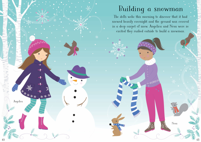 Carte de activitati "Little Sticker Dolly Dressing Christmas", 200 stickers, format A5, Usborne [5]