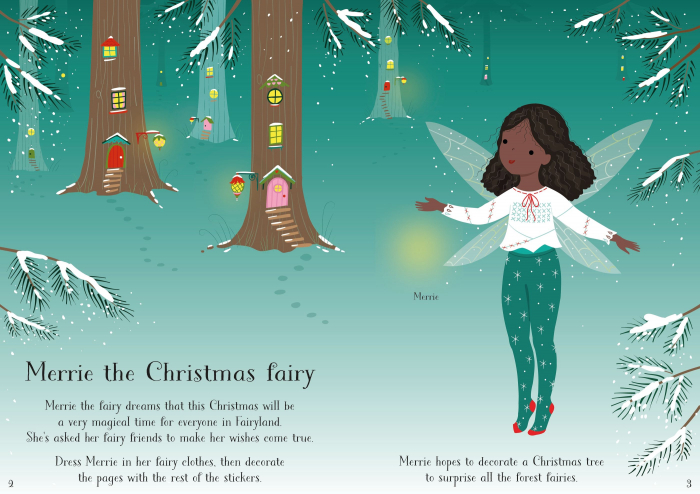 9781474999229 Usborne Little Sticker Dolly Dressing Christmas Fairy [4]