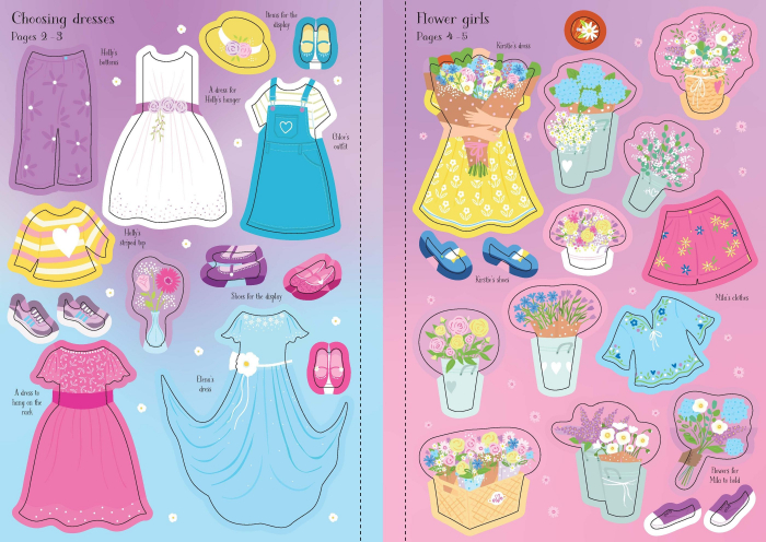 9781805077015 Usborne Little Sticker Dolly Dressing Bridesmaids [8]