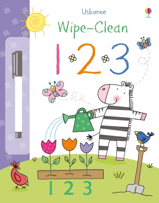 Carte de activitati 123, reutilizabila, "Wipe-clean 123", Usborne [1]