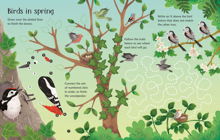 9781474968591 Usborne Wipe-Clean Woodland Activities [4]