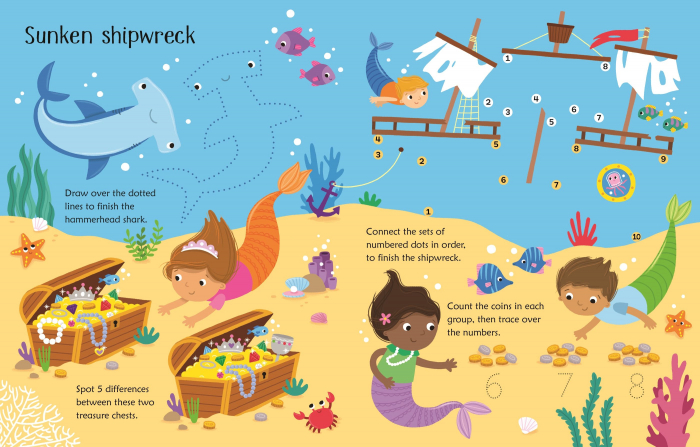 9781801319195 Usborne Wipe-Clean Mermaid Activities [4]