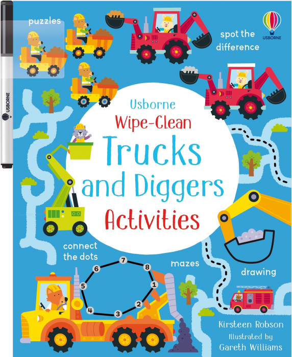 9781805074007 Usborne Wipe-Clean Trucks and Diggers Activities [1]