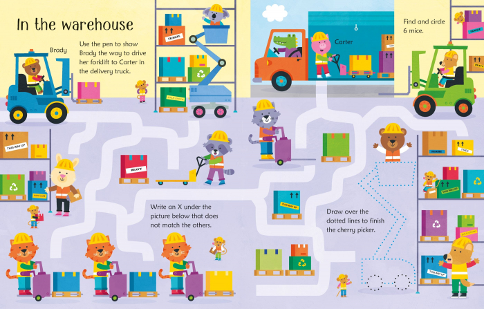 9781805074007 Usborne Wipe-Clean Trucks and Diggers Activities [2]