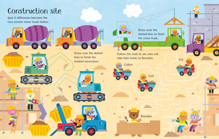 9781805074007 Usborne Wipe-Clean Trucks and Diggers Activities [4]