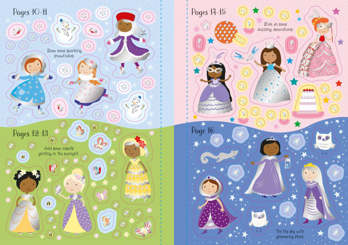 9781474971331 Usborne Sparkly Princesses Sticker Book [3]
