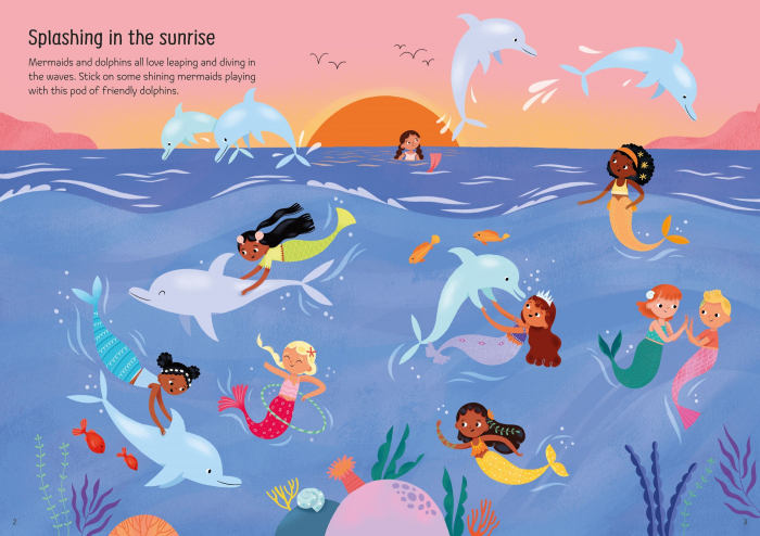 9781805070870 Usborne Sparkly Mermaids Sticker Book [3]