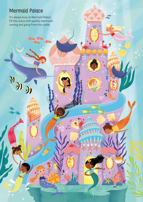 9781805070870 Usborne Sparkly Mermaids Sticker Book [6]