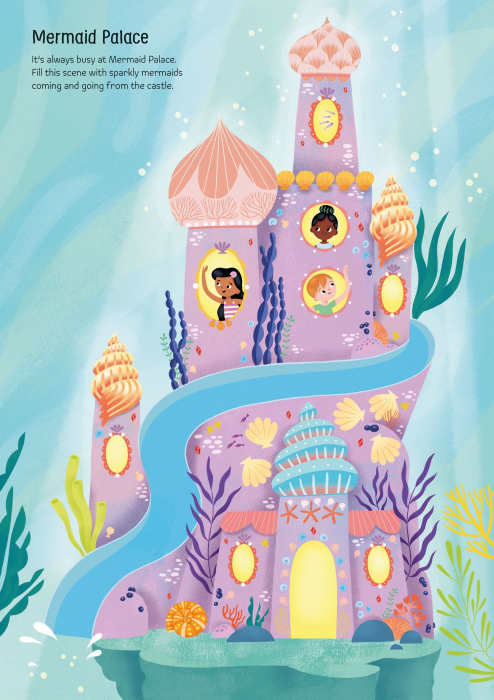 9781805070870 Usborne Sparkly Mermaids Sticker Book [5]