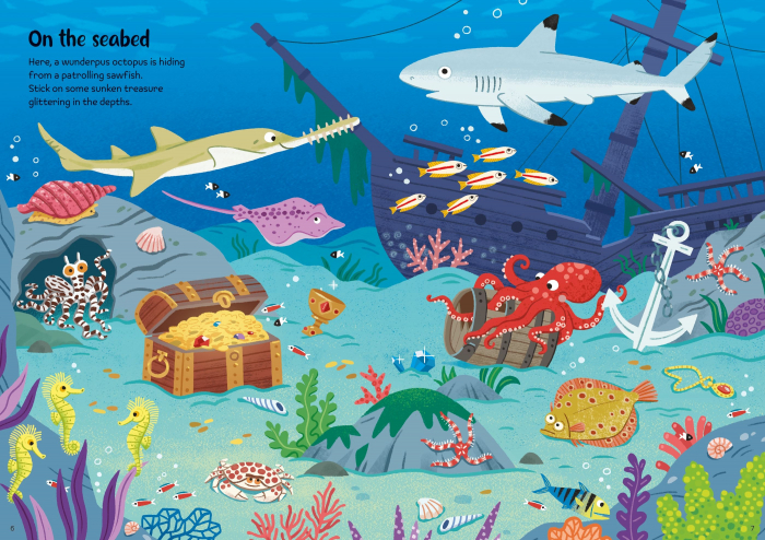 9781835404317 Usborne Sparkly Sea Creatures Sticker Book [3]
