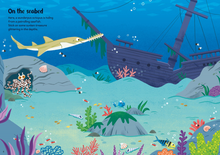 9781835404317 Usborne Sparkly Sea Creatures Sticker Book [2]