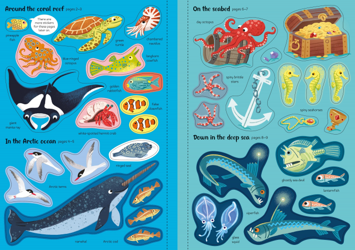 9781835404317 Usborne Sparkly Sea Creatures Sticker Book [6]