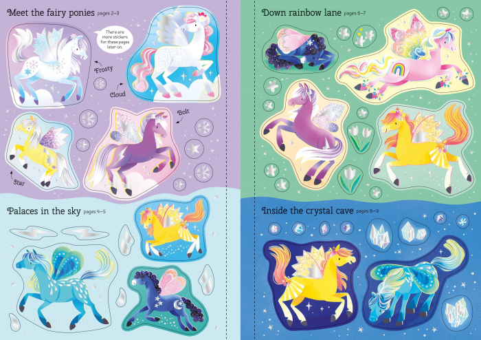 9781835409572 Usborne Sparkly Fairy Ponies Sticker Book [6]
