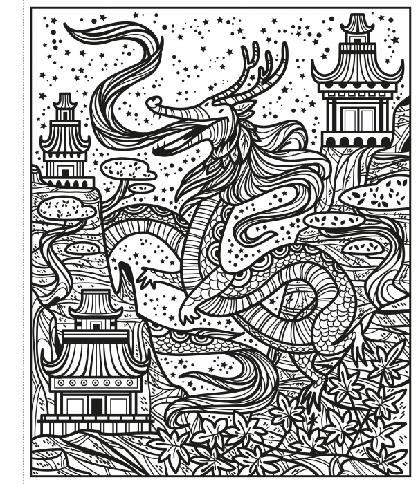Carte de pictat cu apa dragoni, "Magic painting book Dragons", Usborne [3]