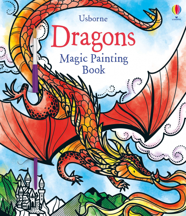 Carte de pictat cu apa dragoni, "Magic painting book Dragons", Usborne [1]