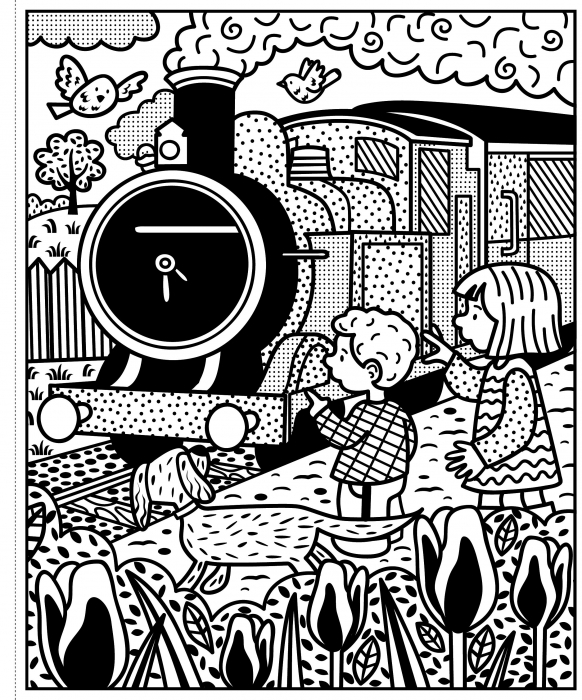 Carte de pictat cu apa "Magic painting book Poppy and Sam", Usborne [2]