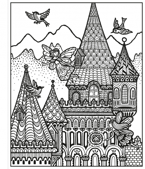 Carte de pictat cu apa palatele zanelor, "Magic painting book Fairy Palaces", Usborne [5]