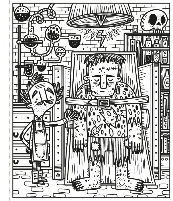 Carte de pictat cu apa "Magic painting book Halloween", Usborne [4]