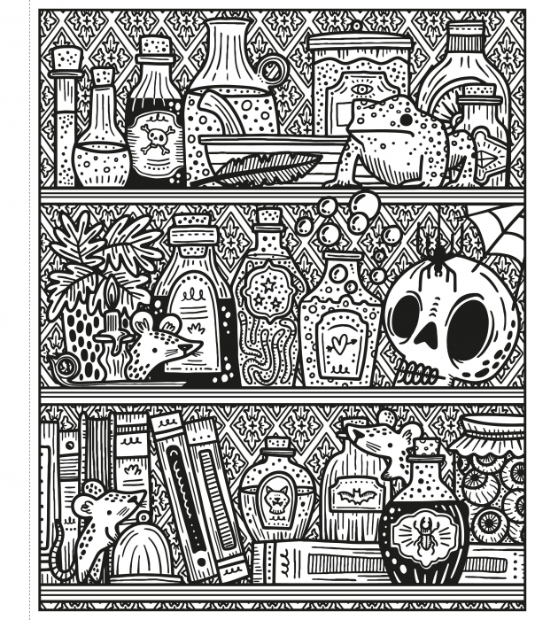 Carte de pictat cu apa "Magic painting book Halloween", Usborne [2]