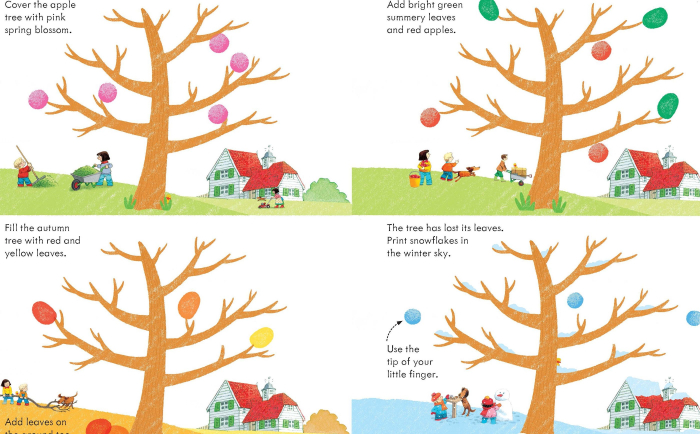 Carte de pictat cu degetele "Fingerprint activities Poppy and Sam", Usborne [4]