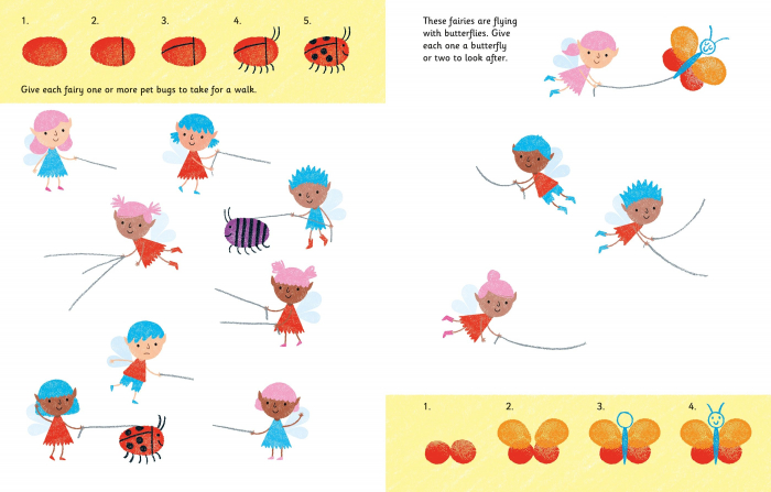 Carte de pictat cu degetele "Fingerprint activities Unicorns and Fairies", Usborne [4]